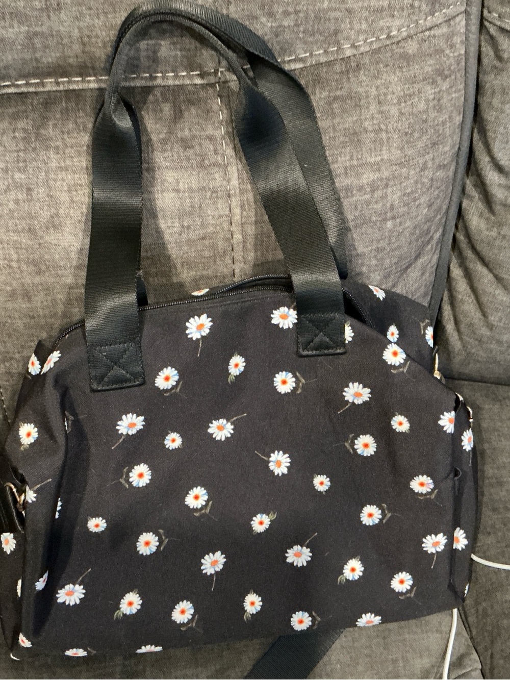 Alice + Olivia Black Daisy Print Tote
